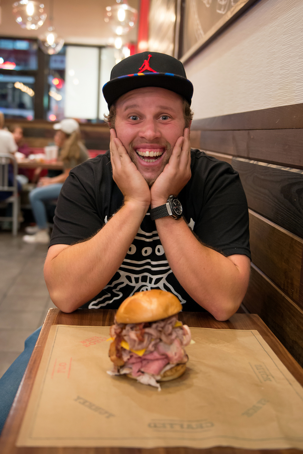 NEW YORK, NY - JULY 23:  Professional golfer Andrew "Beef" Johnston visits Arby's in New York City on July 23, 2016 in New York City.  (Photo by Mike Pont/Getty Images for Arby's)